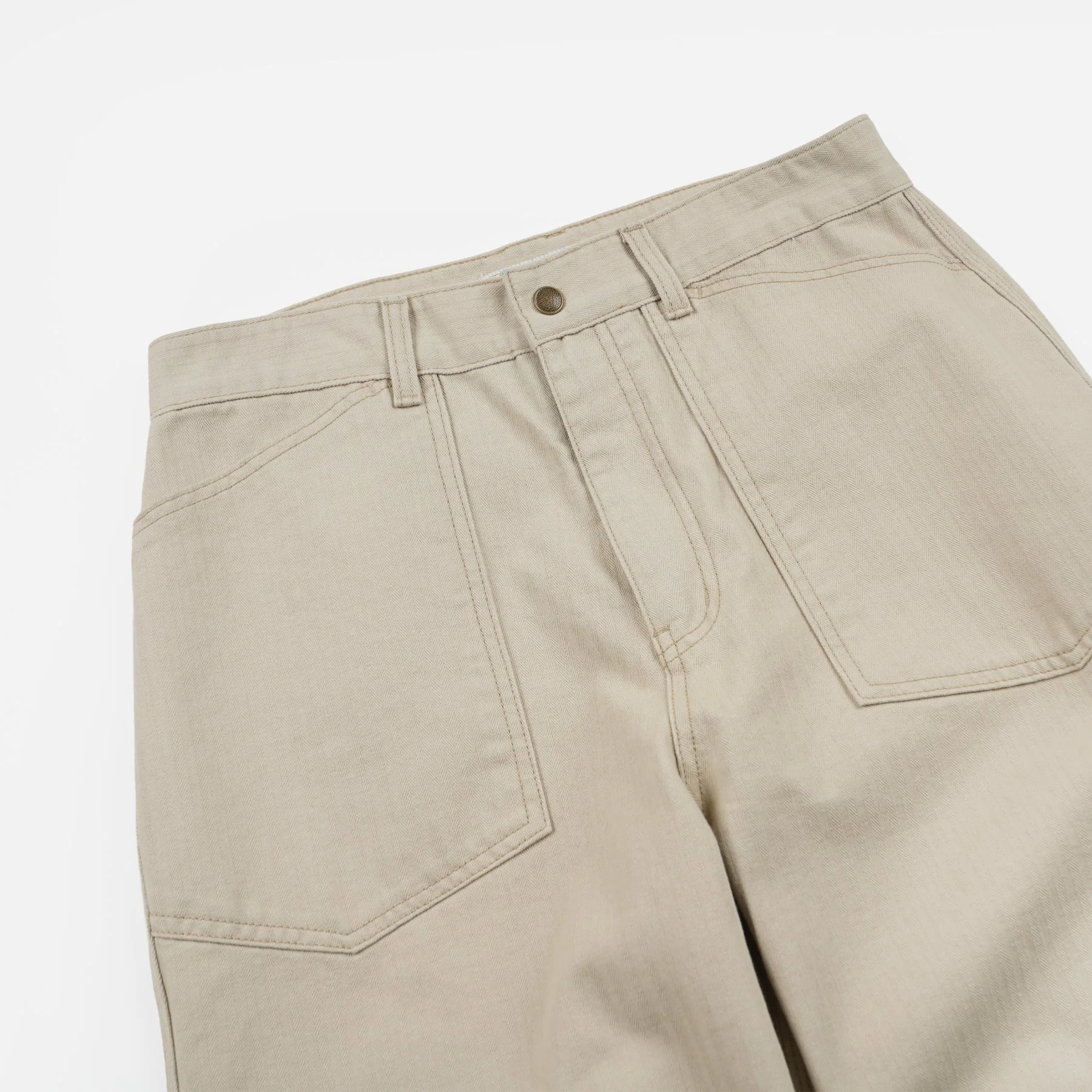 ARMY DENIM FATIGUE PANTS - BEIGE - Image 4