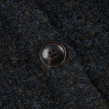 BRUSHED WOOL ROUND CARDIGAN - BLACK - Image 4