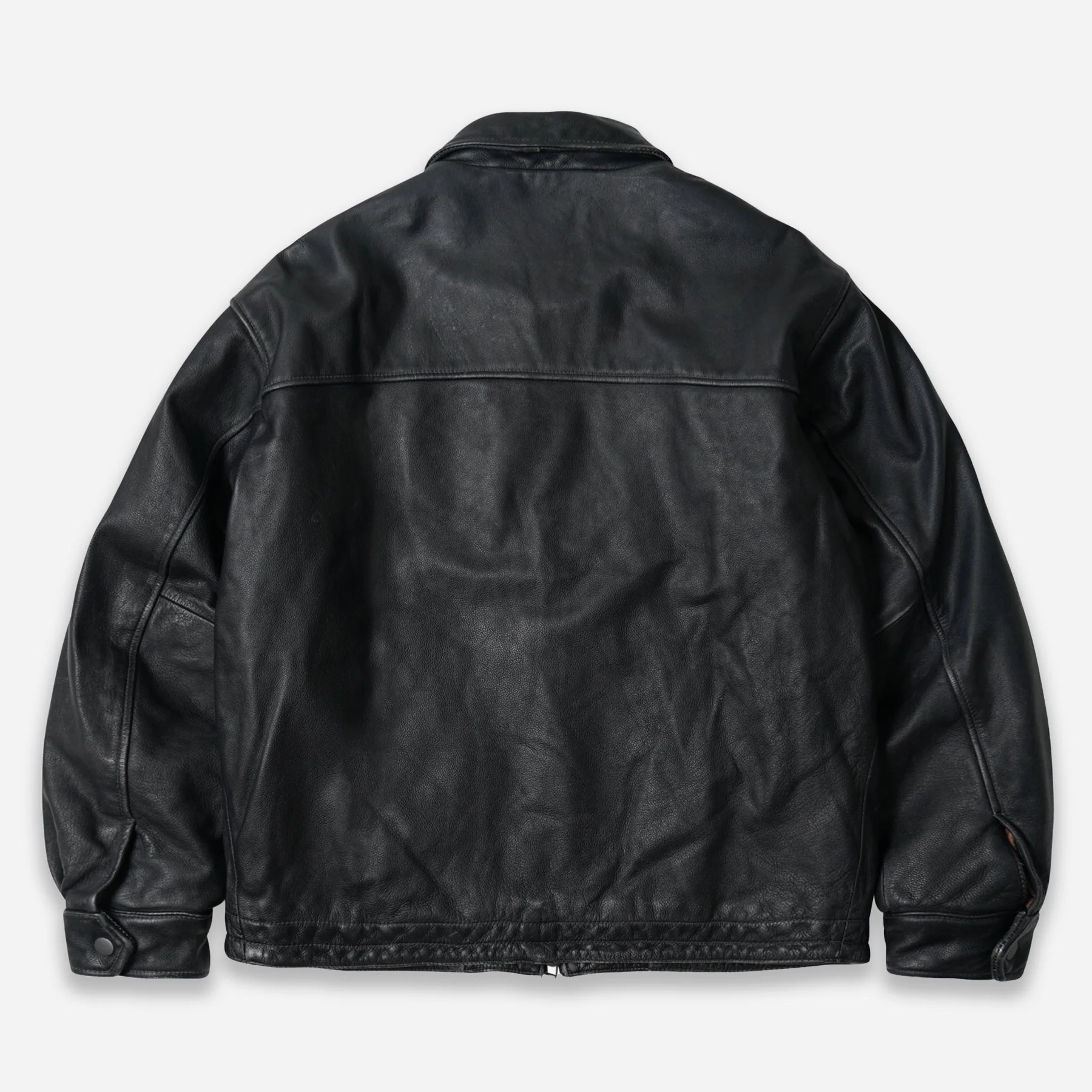 DESTROYED COWHIDE LEATHER JACKET - BLACK - Image 3