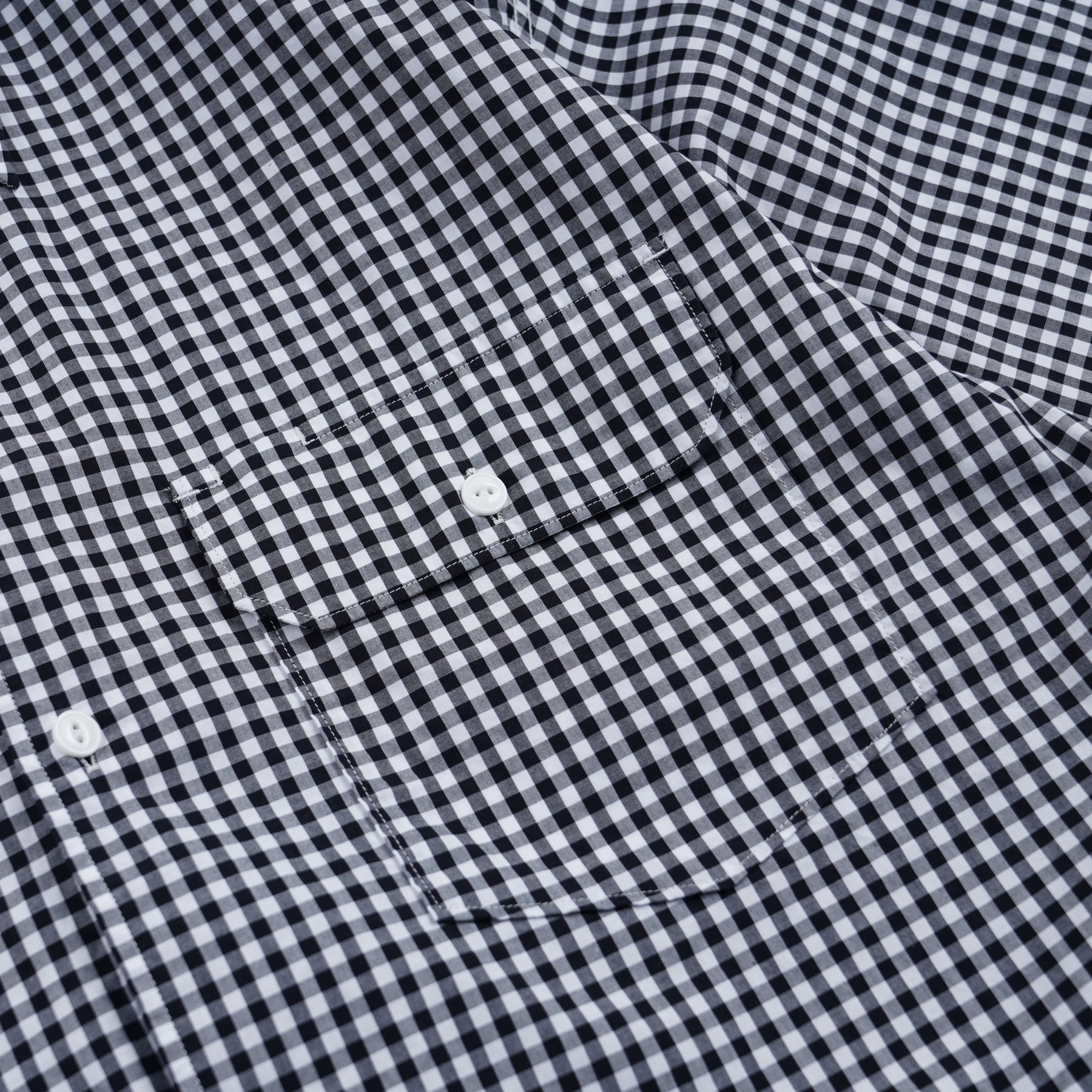 EASE GINGHAM CHECK SHIRT - BLACK - Image 5