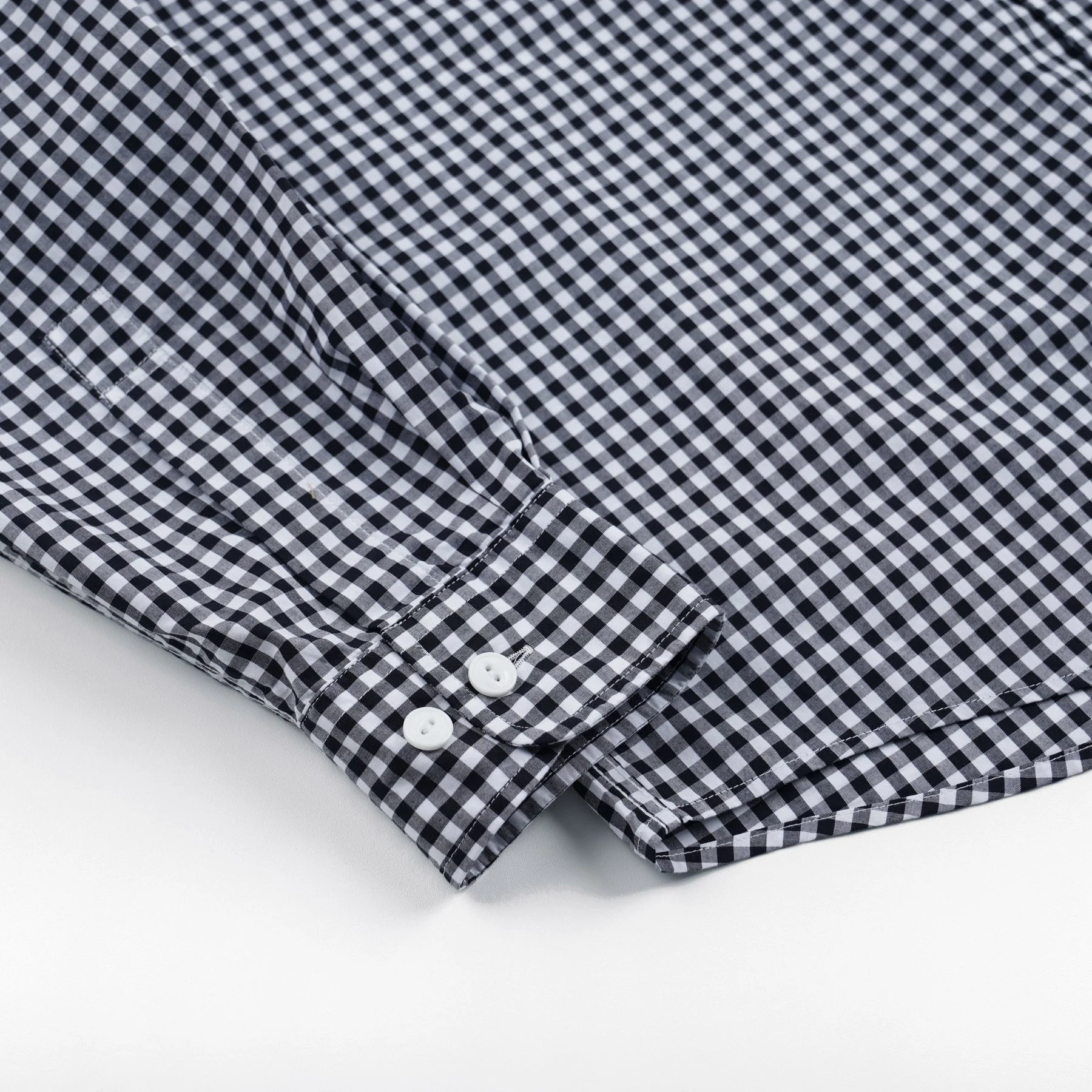 EASE GINGHAM CHECK SHIRT - BLACK - Image 6