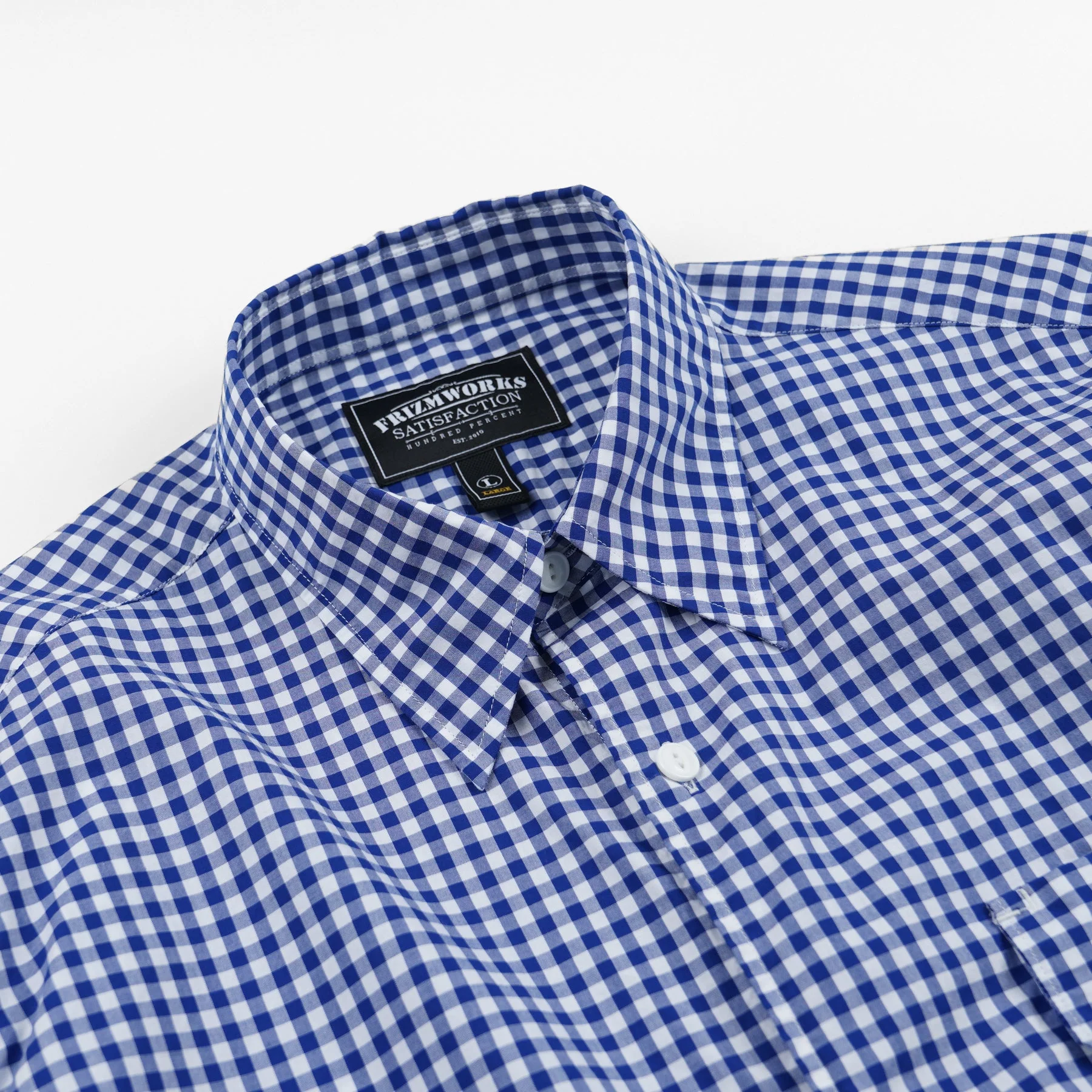 EASE GINGHAM CHECK SHIRT - BLUE - Image 4