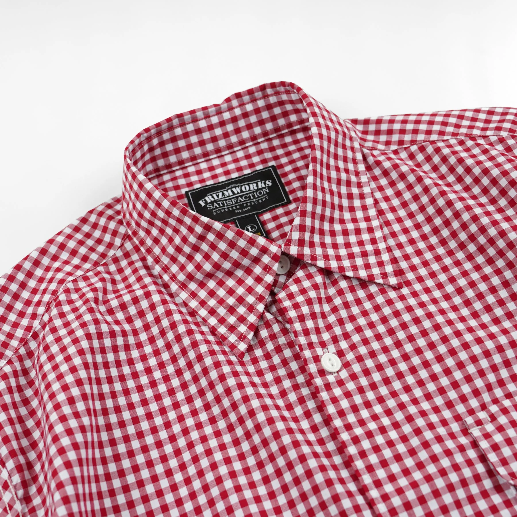 EASE GINGHAM CHECK SHIRT - RED - Image 4