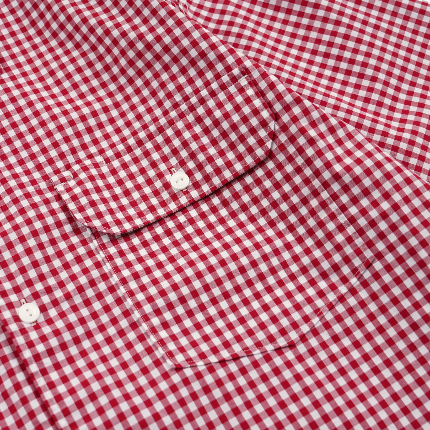 EASE GINGHAM CHECK SHIRT - RED - Image 5