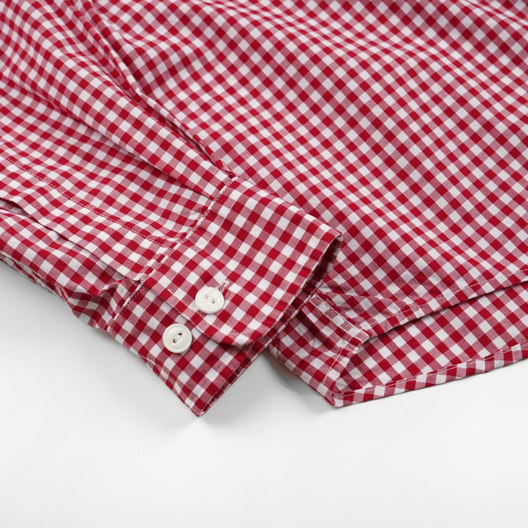 EASE GINGHAM CHECK SHIRT - RED - Image 6