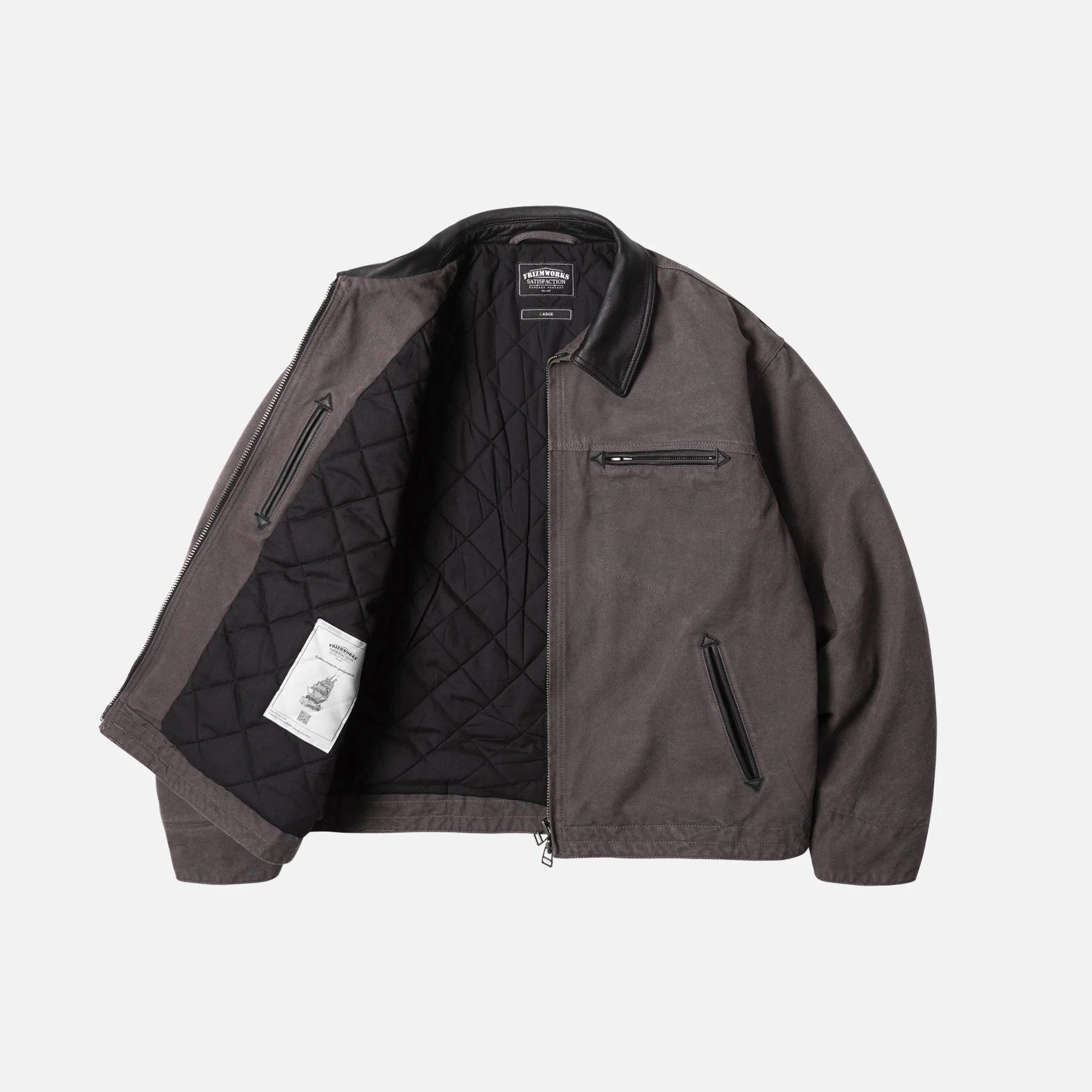 HEAVY CANVAS DESTROYED WORK JACKET - MUD - Image 2