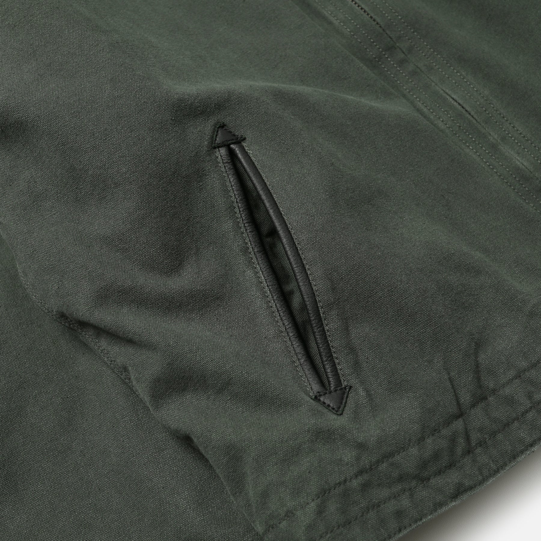 HEAVY CANVAS DESTROYED WORK JACKET - OLIVE - Image 7