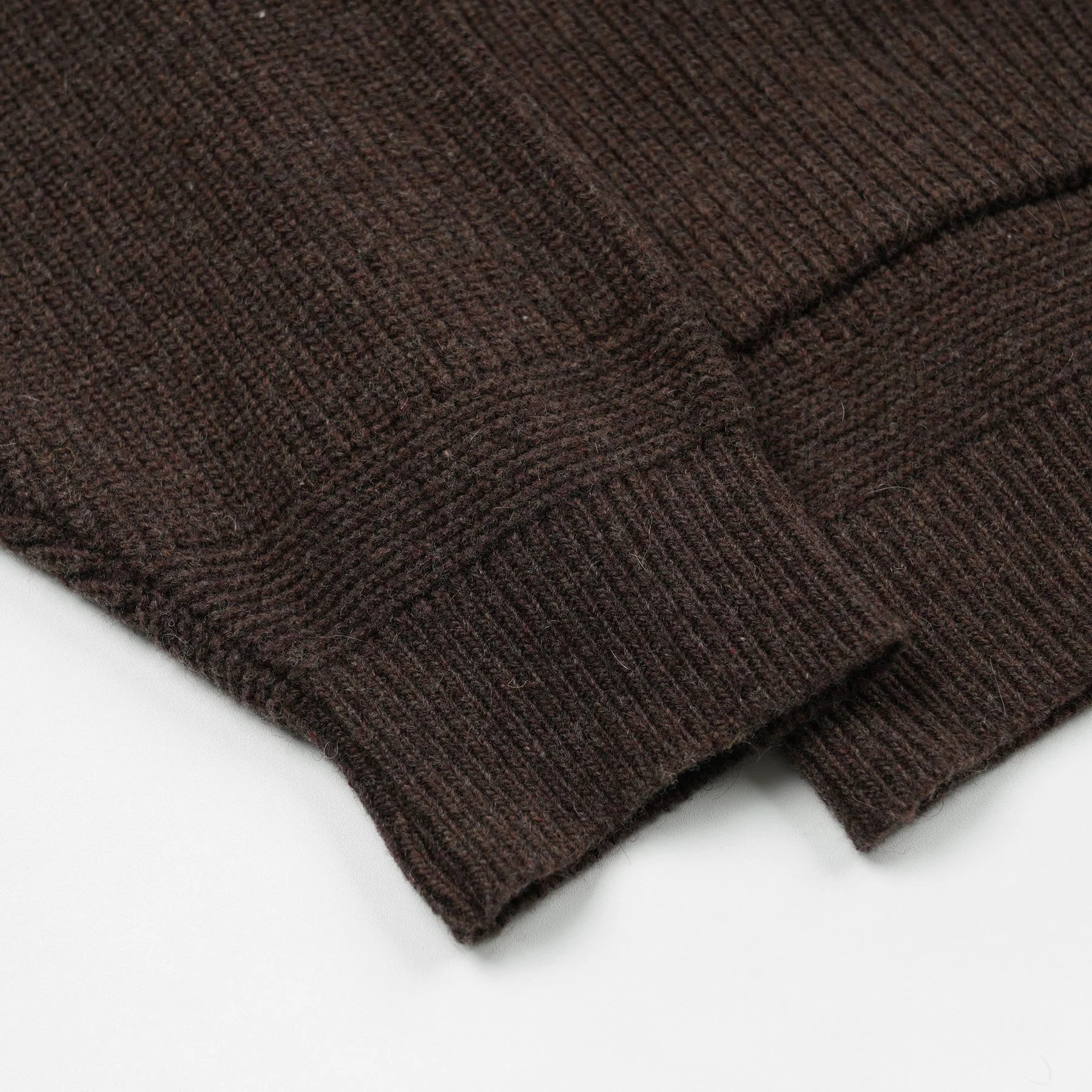 HEAVY WOOL ROUND CARDIGAN - CHOCO BROWN - Image 6