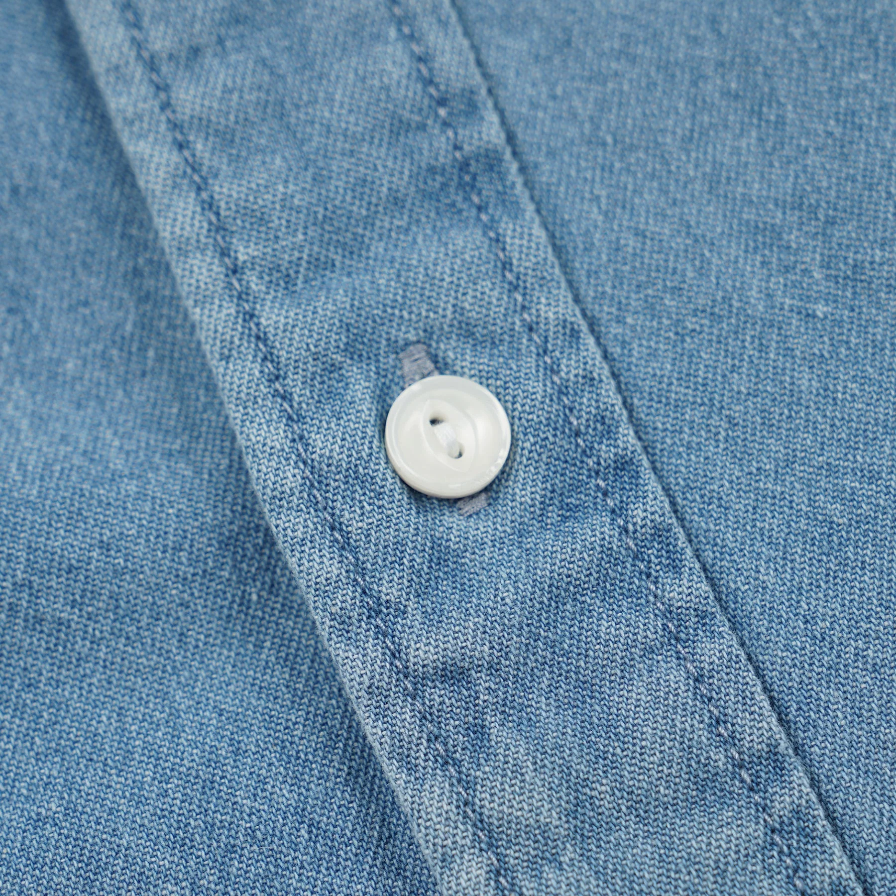 BLEACHED DENIM UTILITY SHIRT - MID BLUE - Image 8