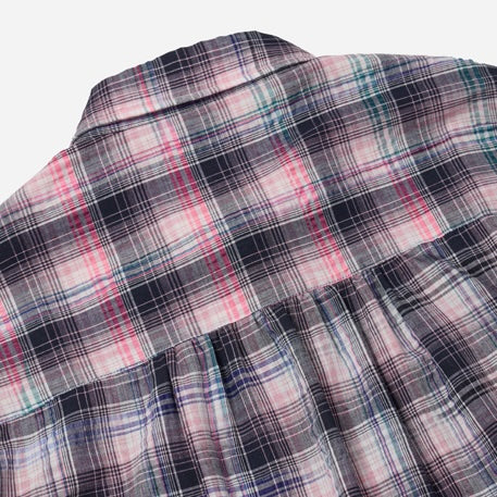 UNEVEN CHECKED SHIRT - PINK - Image 4