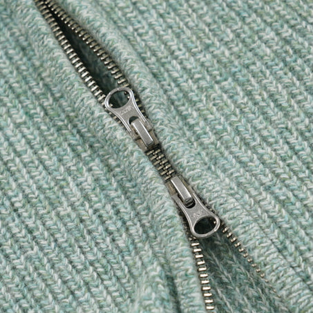 TWEED ZIP UP CARDIGAN - MINT - Image 5