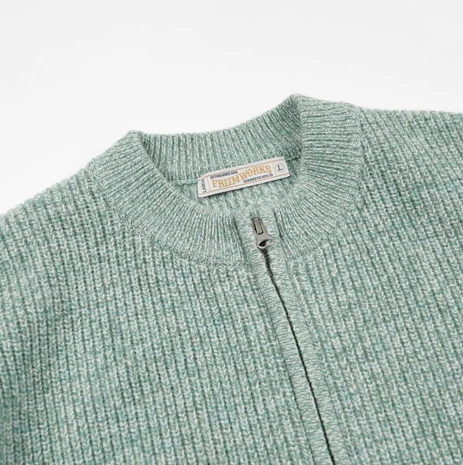 TWEED ZIP UP CARDIGAN - MINT - Image 6
