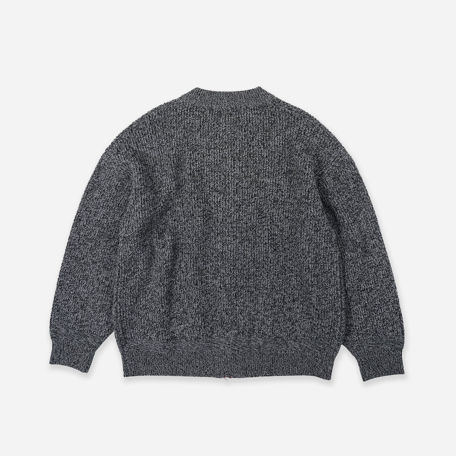 TWEED ZIP UP CARDIGAN - CHARCOAL - Image 2