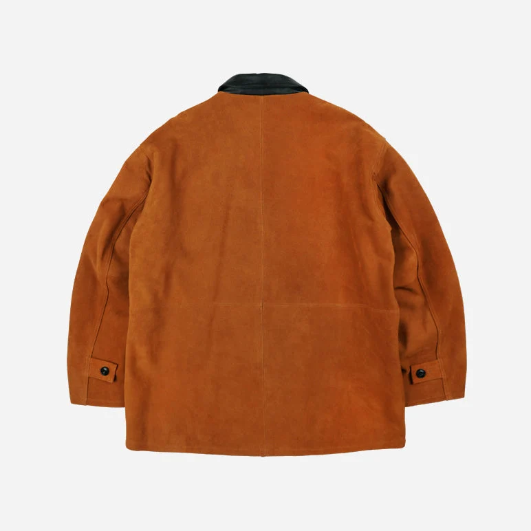 SUEDE FRENCH CAR COAT - CAMEL - Image 3