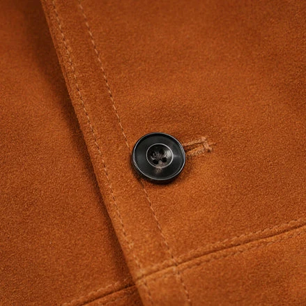 SUEDE FRENCH CAR COAT - CAMEL - Image 5