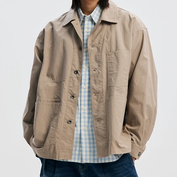 RELAXED COVERALL JACKET - BEIGE - Image 9