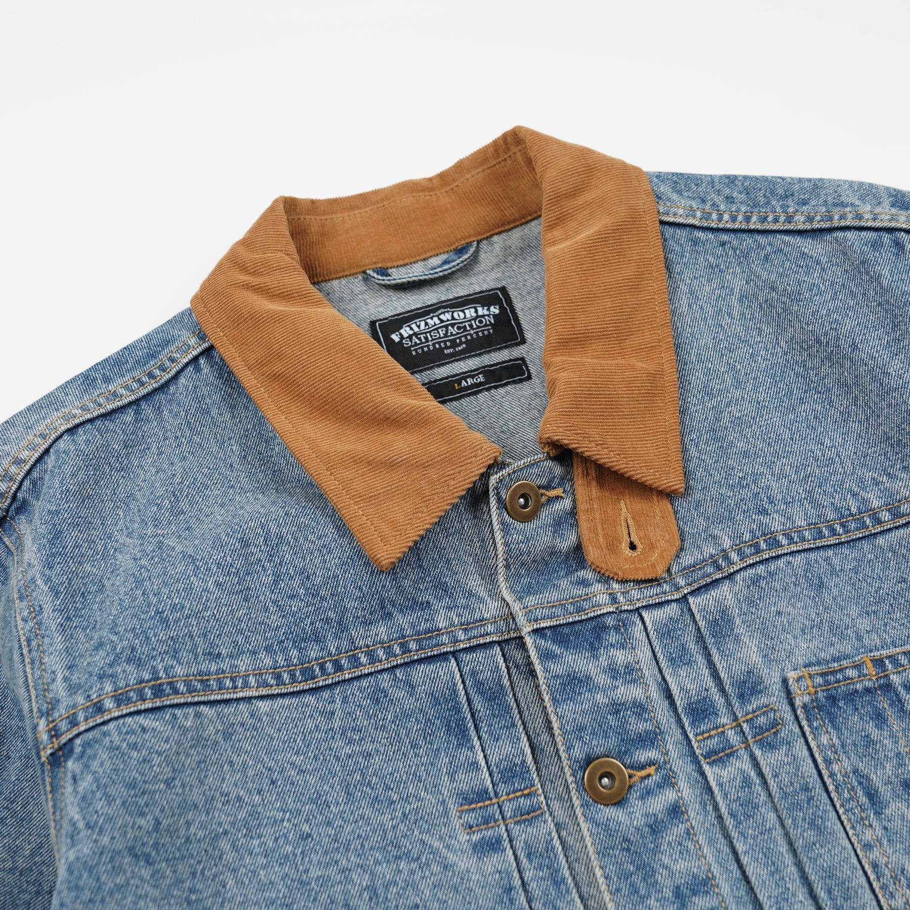 WASHED DENIM TRUCKER JACKET - BLUE - Image 3