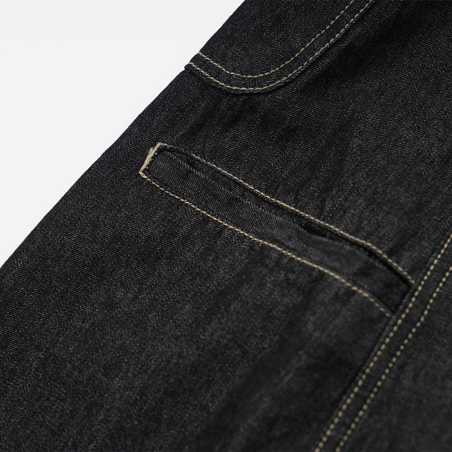 CURVED DENIM PANTS - BLACK - Image 7