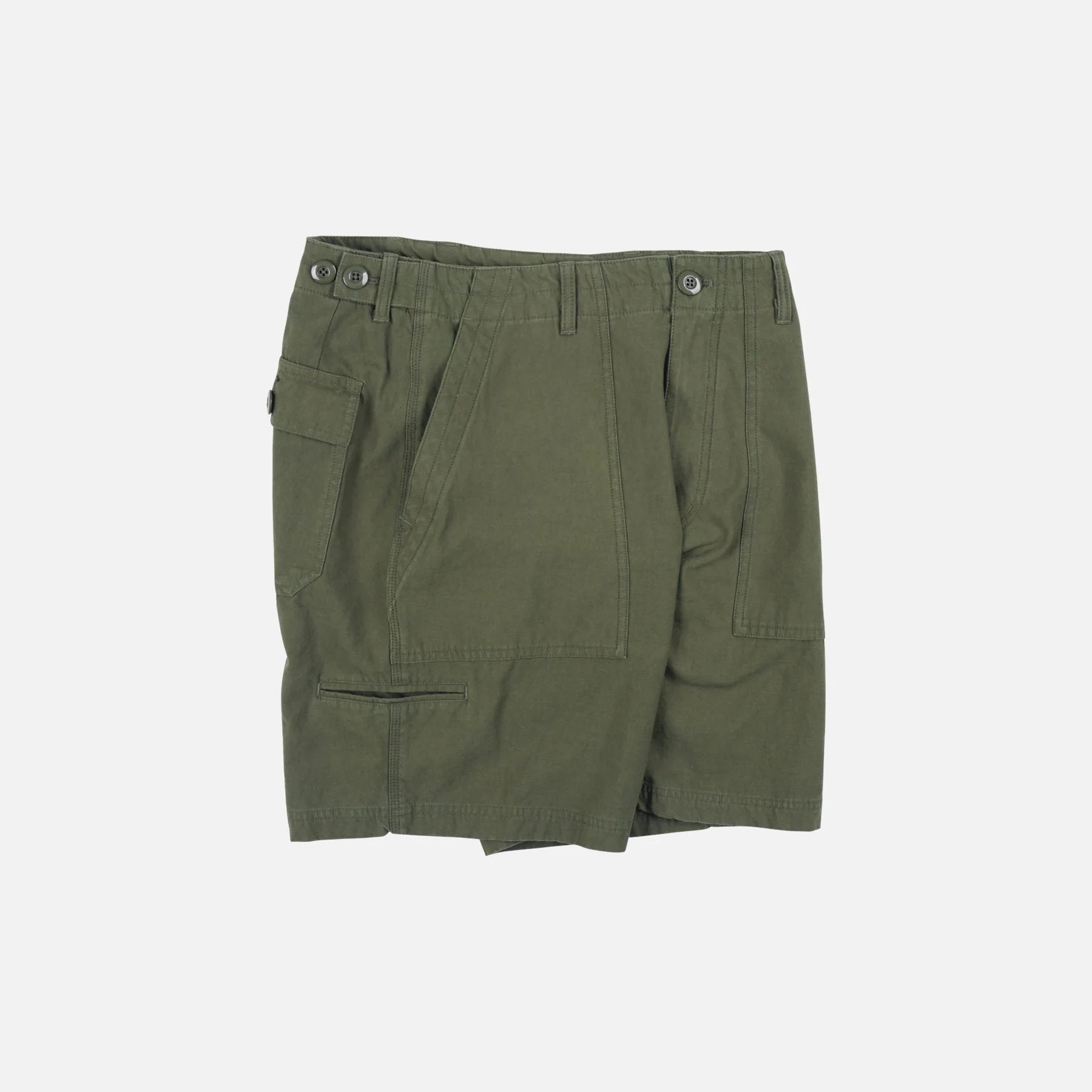BACKSATIN ESSENTIAL FATIGUE SHORTS - OLIVE - Image 2