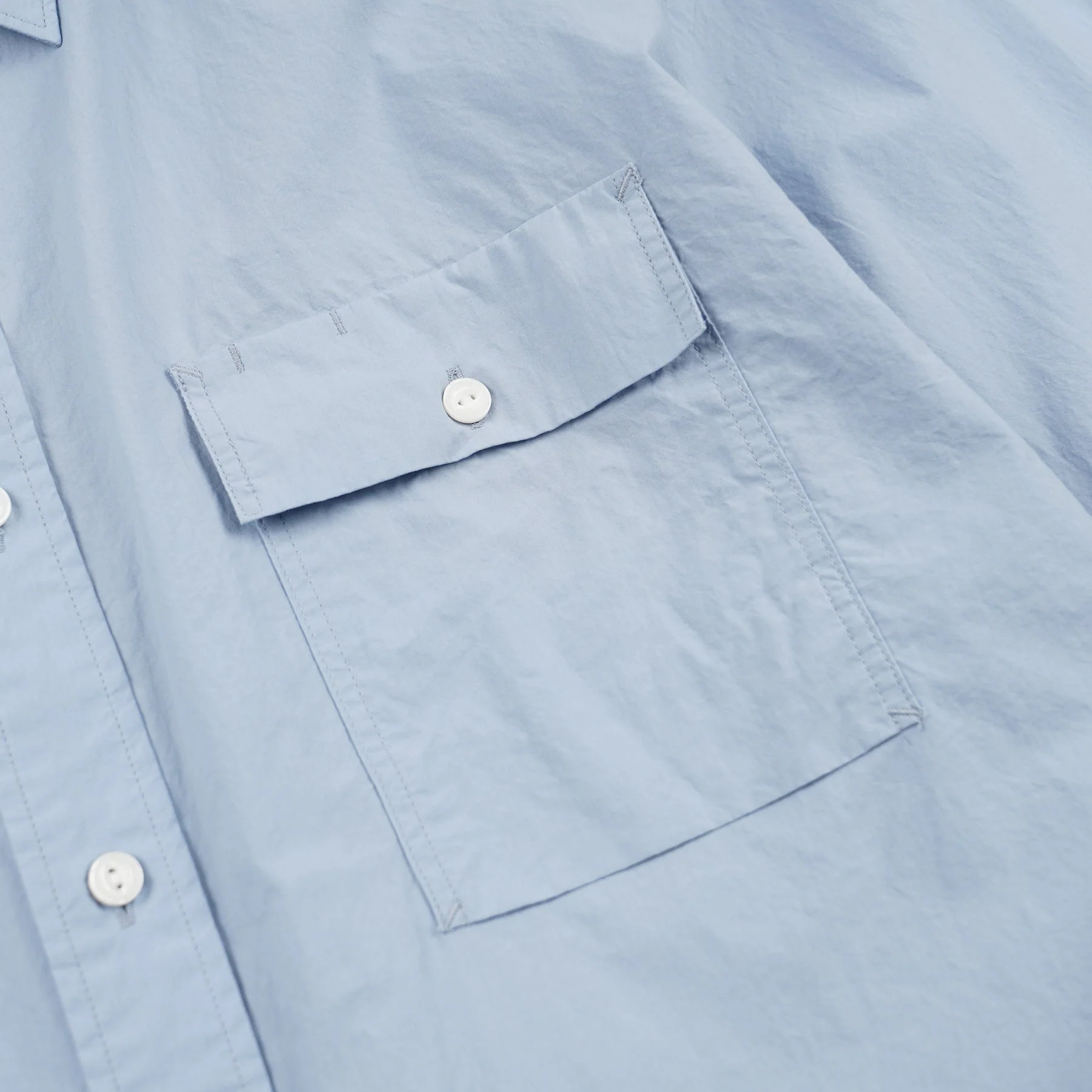 CIGARETTE POCKET TYPEWRITER SHIRT - SKY BLUE - Image 4