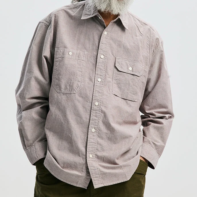 1920'S OXFORD WORK SHIRT - BROWN - Image 9