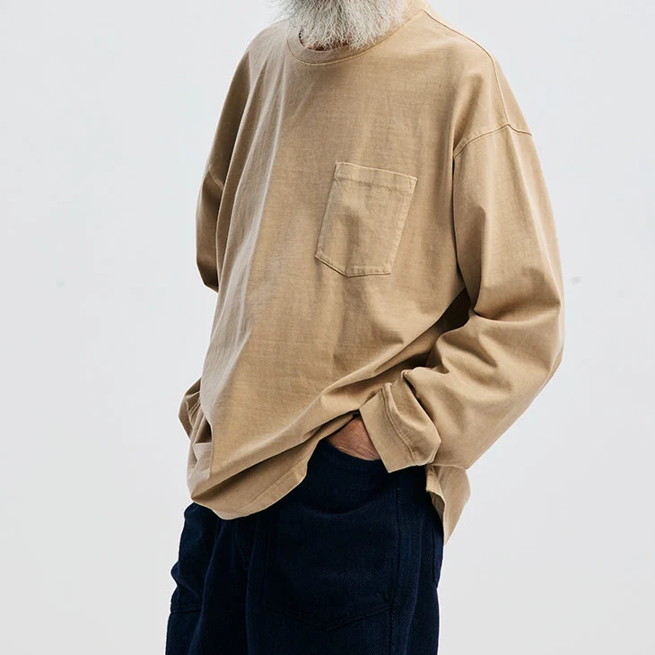 PIGMENT POCKET LS T-SHIRT - BEIGE - Image 7