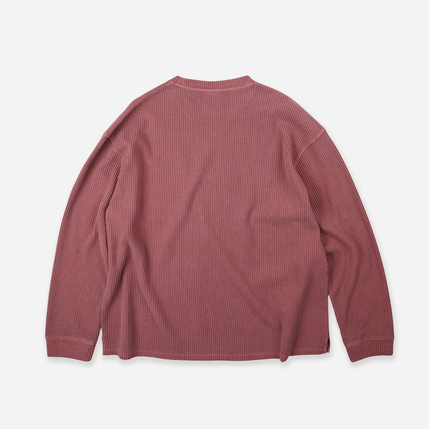 PIGMENT DYEING WAFFLE L/S T-SHIRT - PINK - Image 2