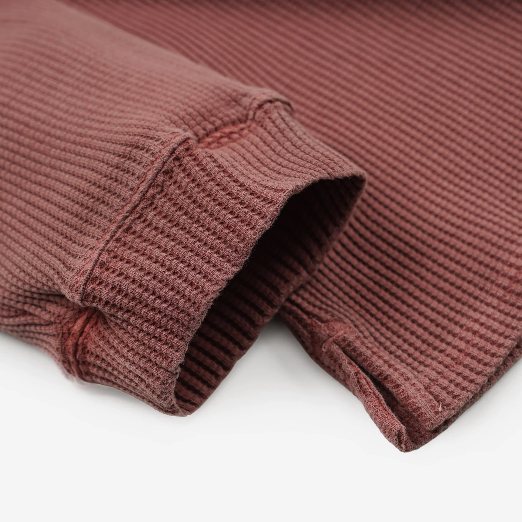 PIGMENT DYEING WAFFLE L/S T-SHIRT - PINK - Image 4