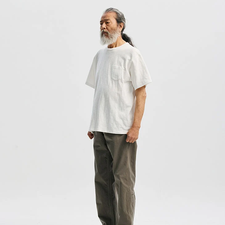 SLUB POCKET HALF T-SHIRT - WHITE - Image 7