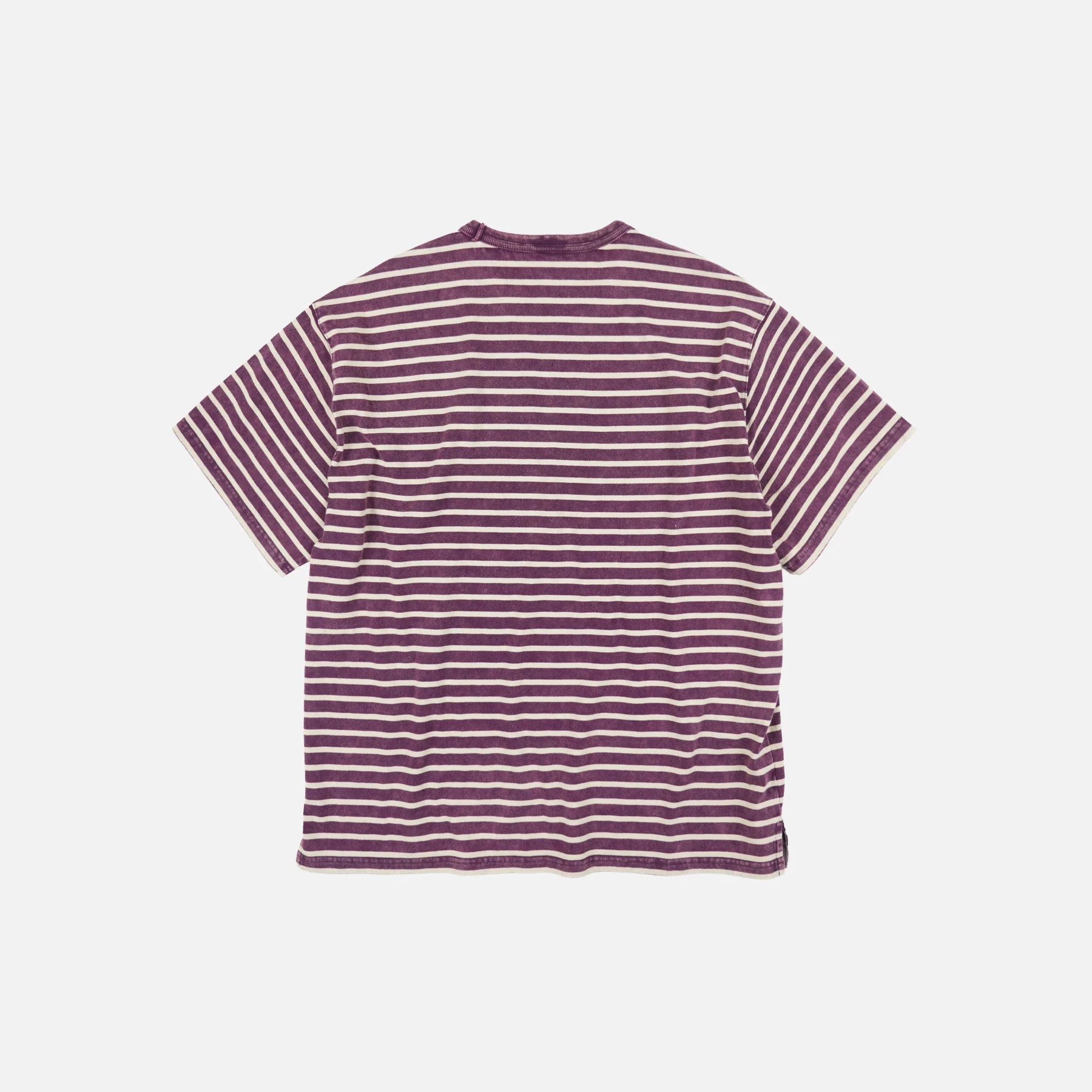 VINTAGE FADED STRIPE HALF T-SHIRT - PURPLE - Image 2