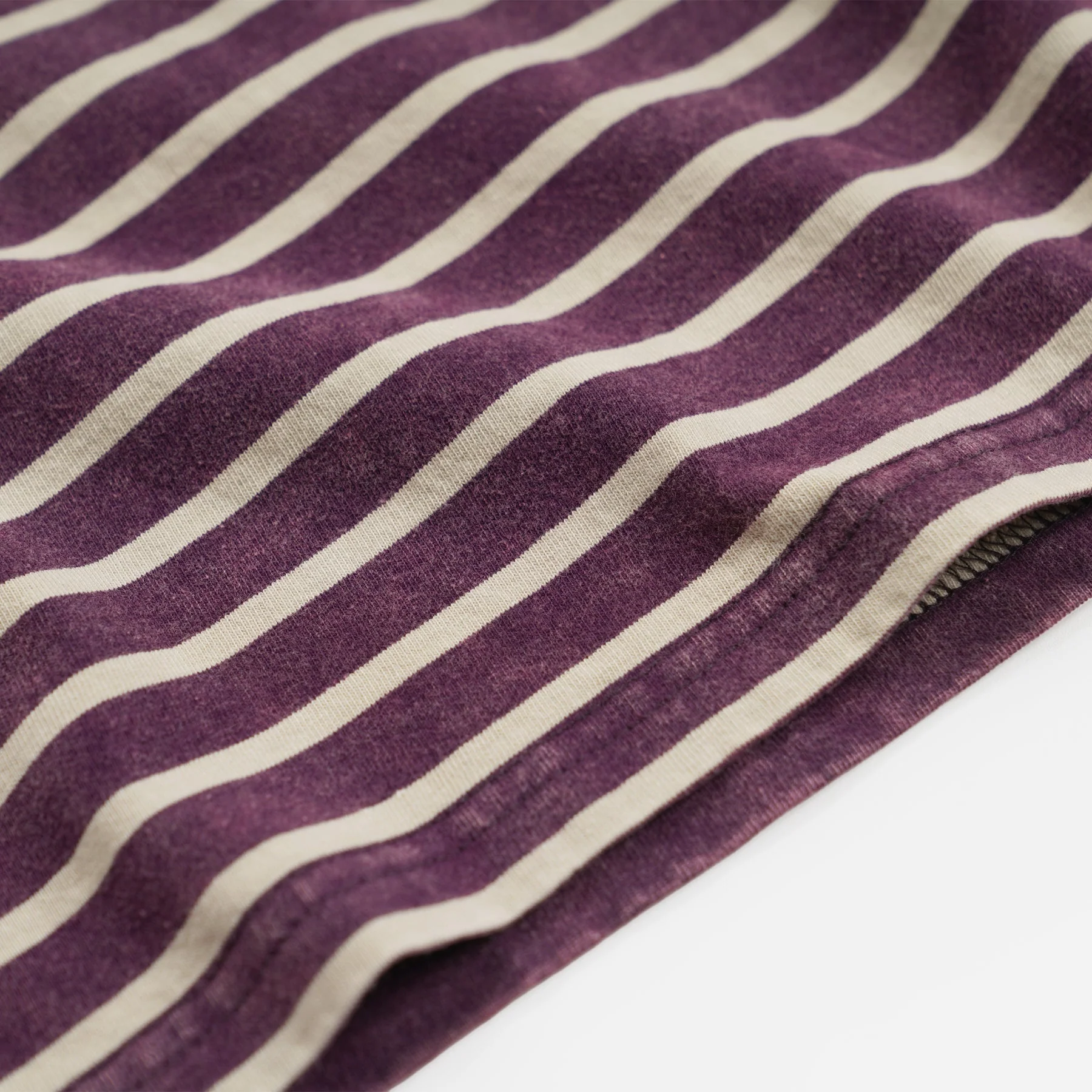 VINTAGE FADED STRIPE HALF T-SHIRT - PURPLE - Image 5
