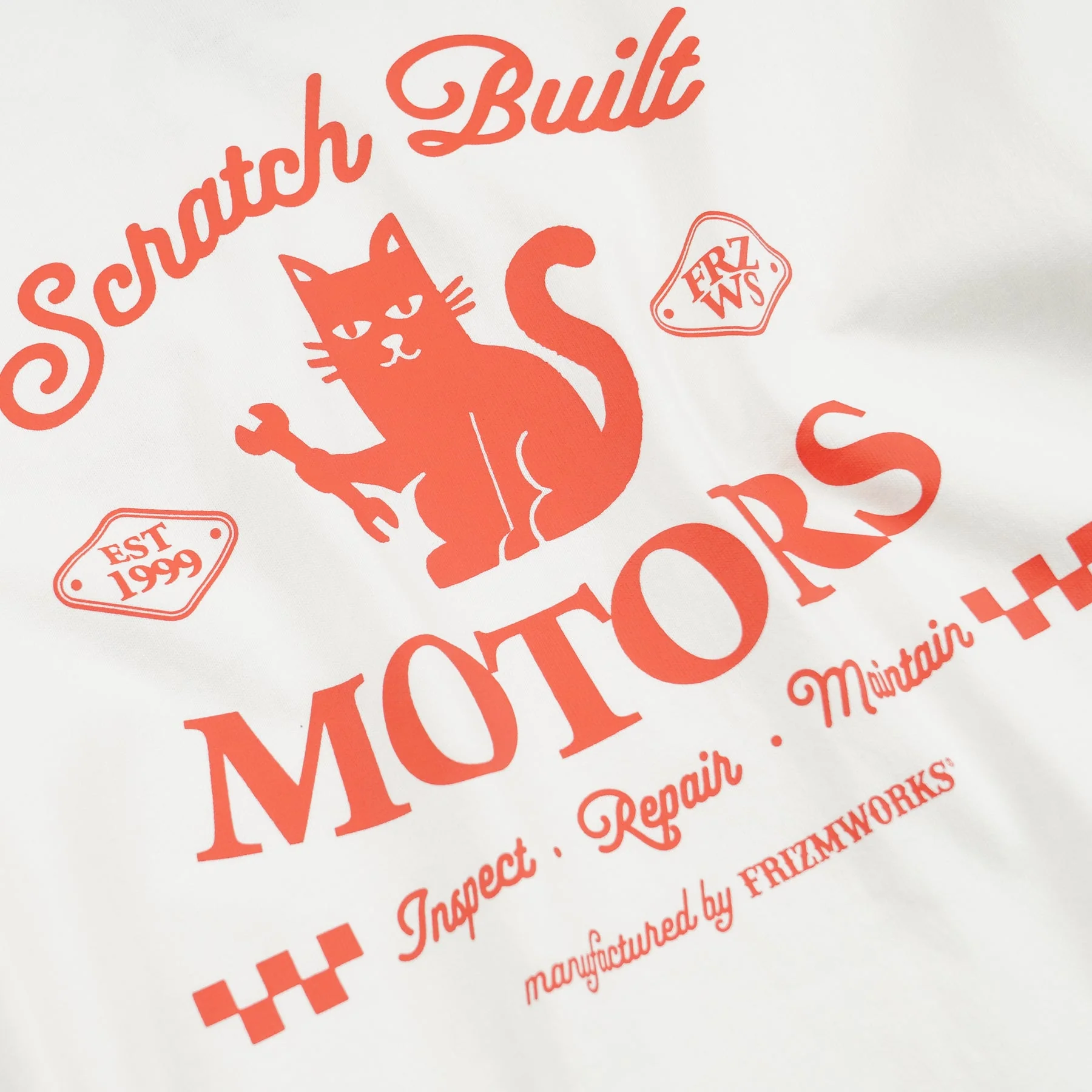 SCRATCH BUILT MOTORS HALF T-SHIRT - WHITE - Image 6