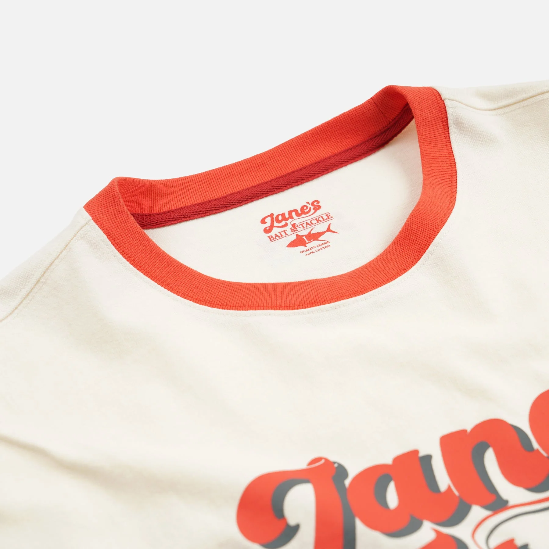 ZANE'S BAIT & TACKLE RINGER T-SHIRT - IVORY - Image 3
