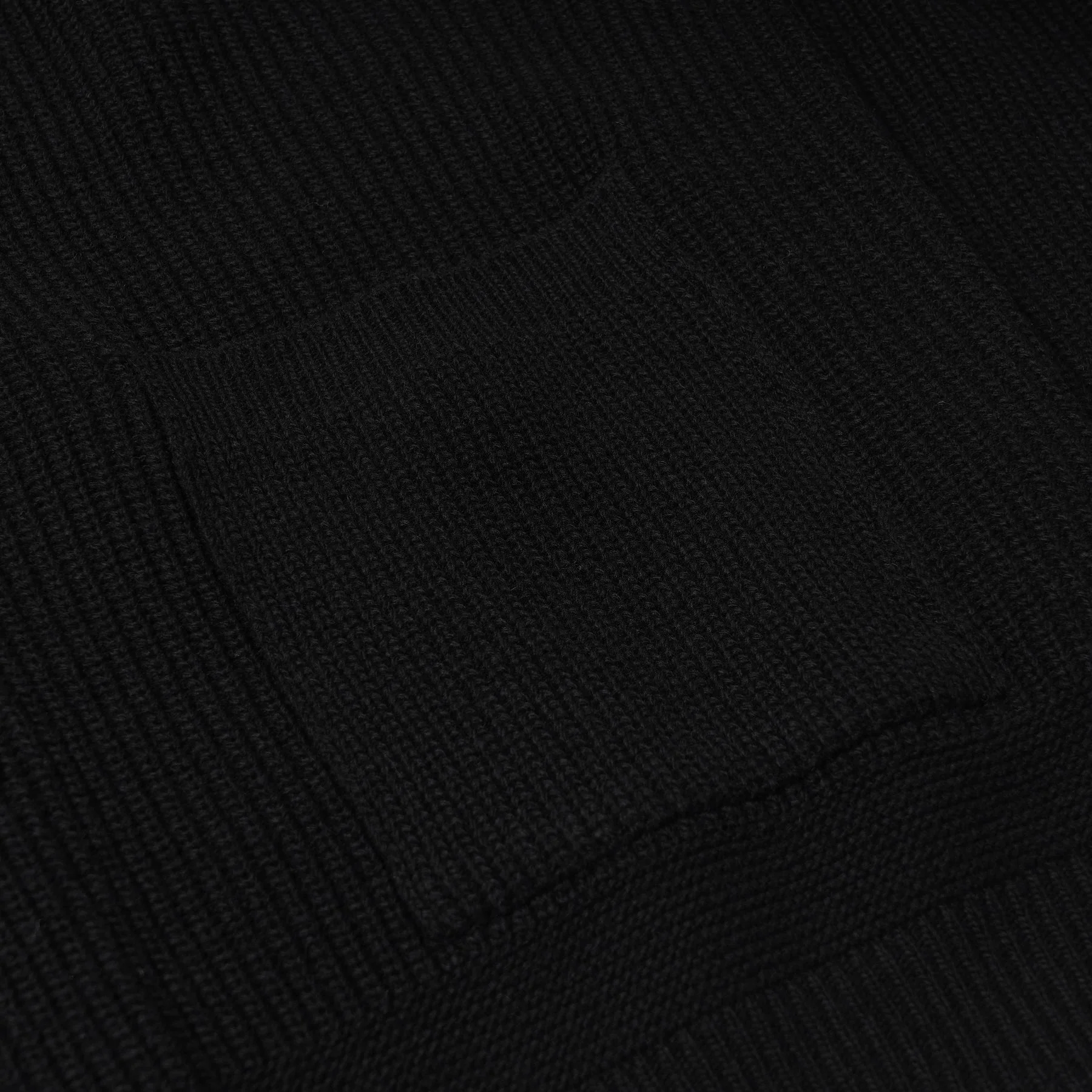 HEAVY WOOL ROUND CARDIGAN - BLACK - Image 3