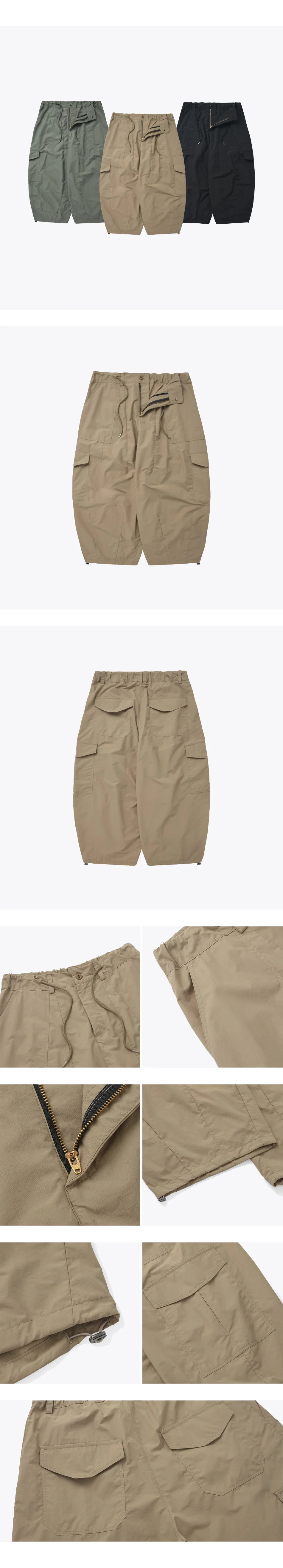 NYLON CARGO BALLOON PANTS - BEIGE - Image 6