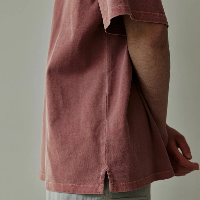 OG PIGMENT DYEING HALF TEE - PINK - Image 3