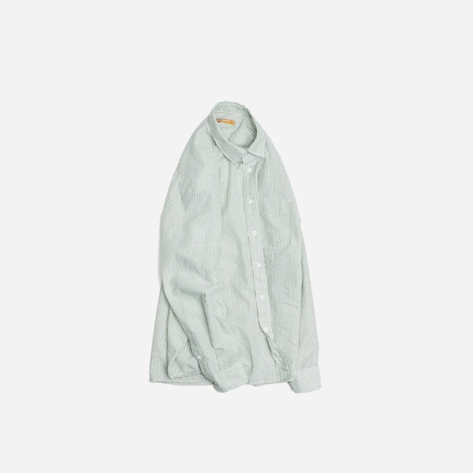 OG STRIPE SEERSUCKER SHIRT - GREEN - Image 4