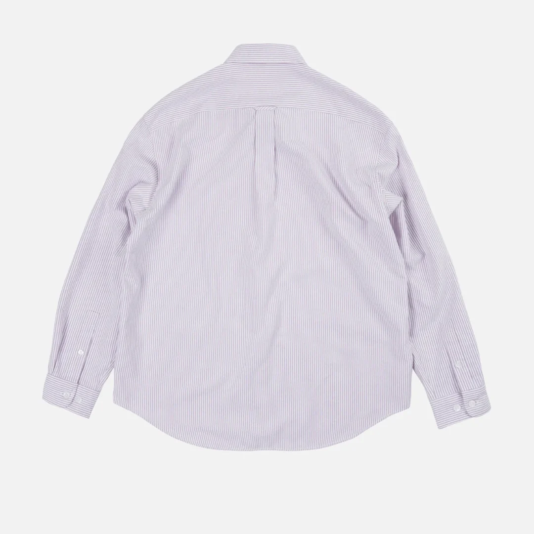 OG STRIPED OXFORD OVERSIZED SHIRT - PURPLE - Image 3
