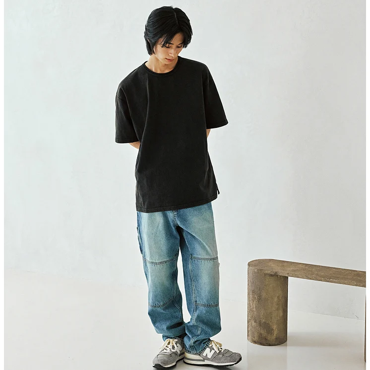 OG VINTAGE DYEING HALF TEE - BLACK BROWN - Image 3