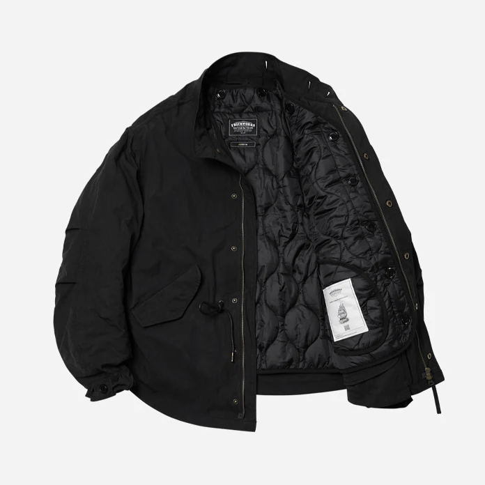 OSCAR SHORT FISHTAIL PARKA JACKET - BLACK - Image 2