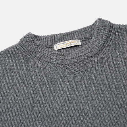 PATCH ROUND PULLOVER KNIT - GREY - Image 3