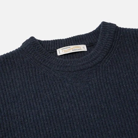 PATCH ROUND PULLOVER KNIT - NAVY - Image 3