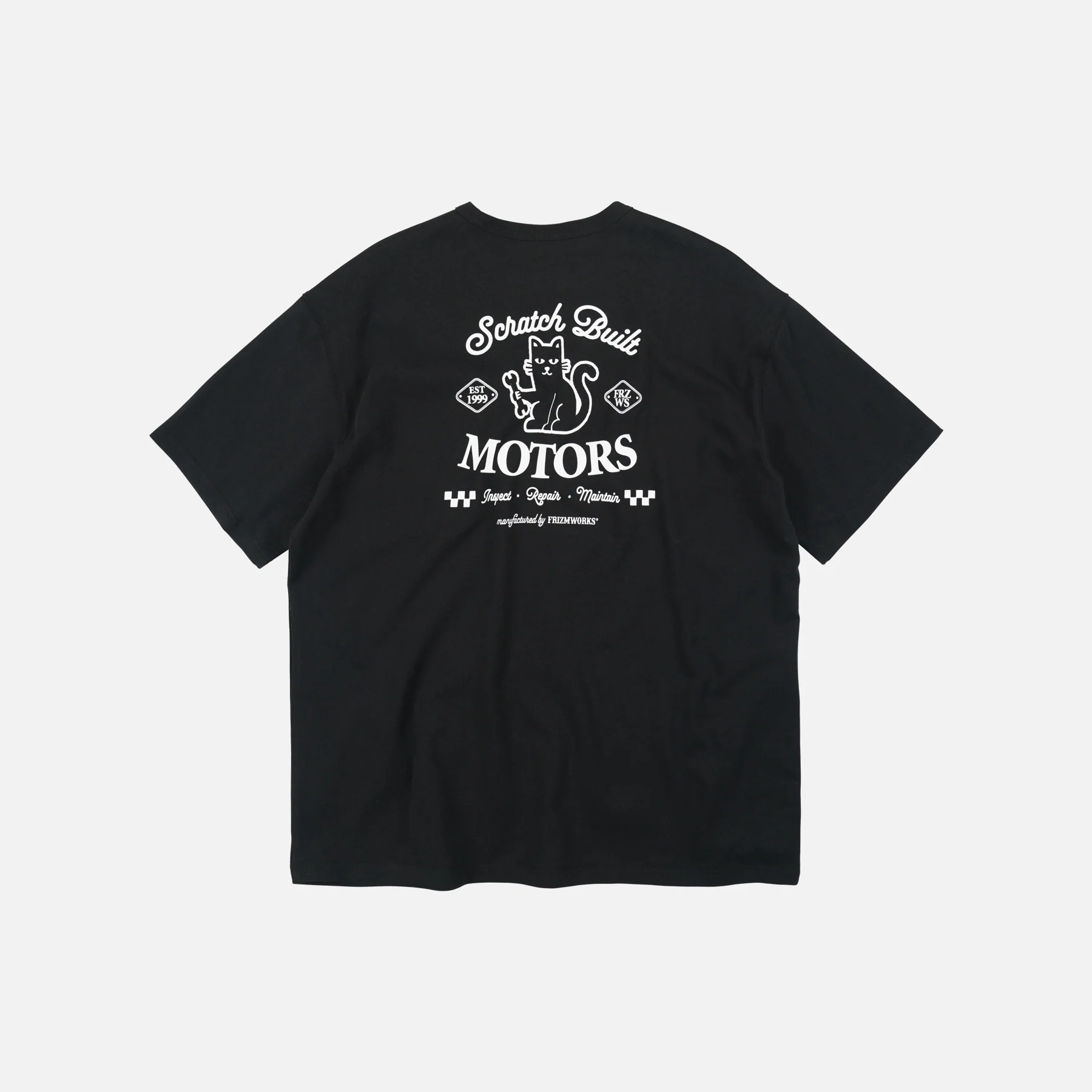 SCRATCH BUILT MOTORS HALF T-SHIRT - BLACK - Image 2