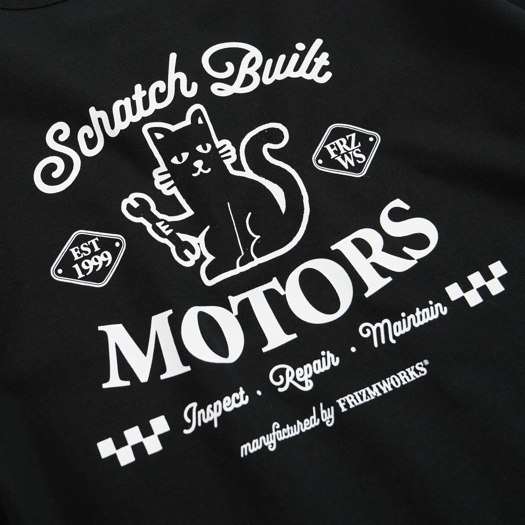 SCRATCH BUILT MOTORS HALF T-SHIRT - BLACK - Image 5