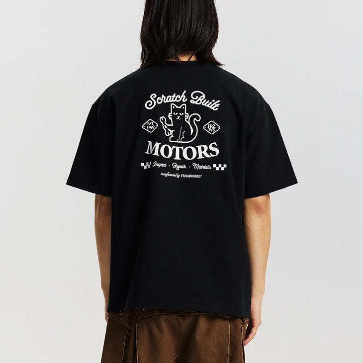 SCRATCH BUILT MOTORS HALF T-SHIRT - BLACK - Image 7