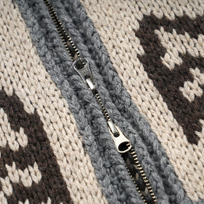 THUNDERBIRD COWICHAN CARDIGAN - GREY - Image 4