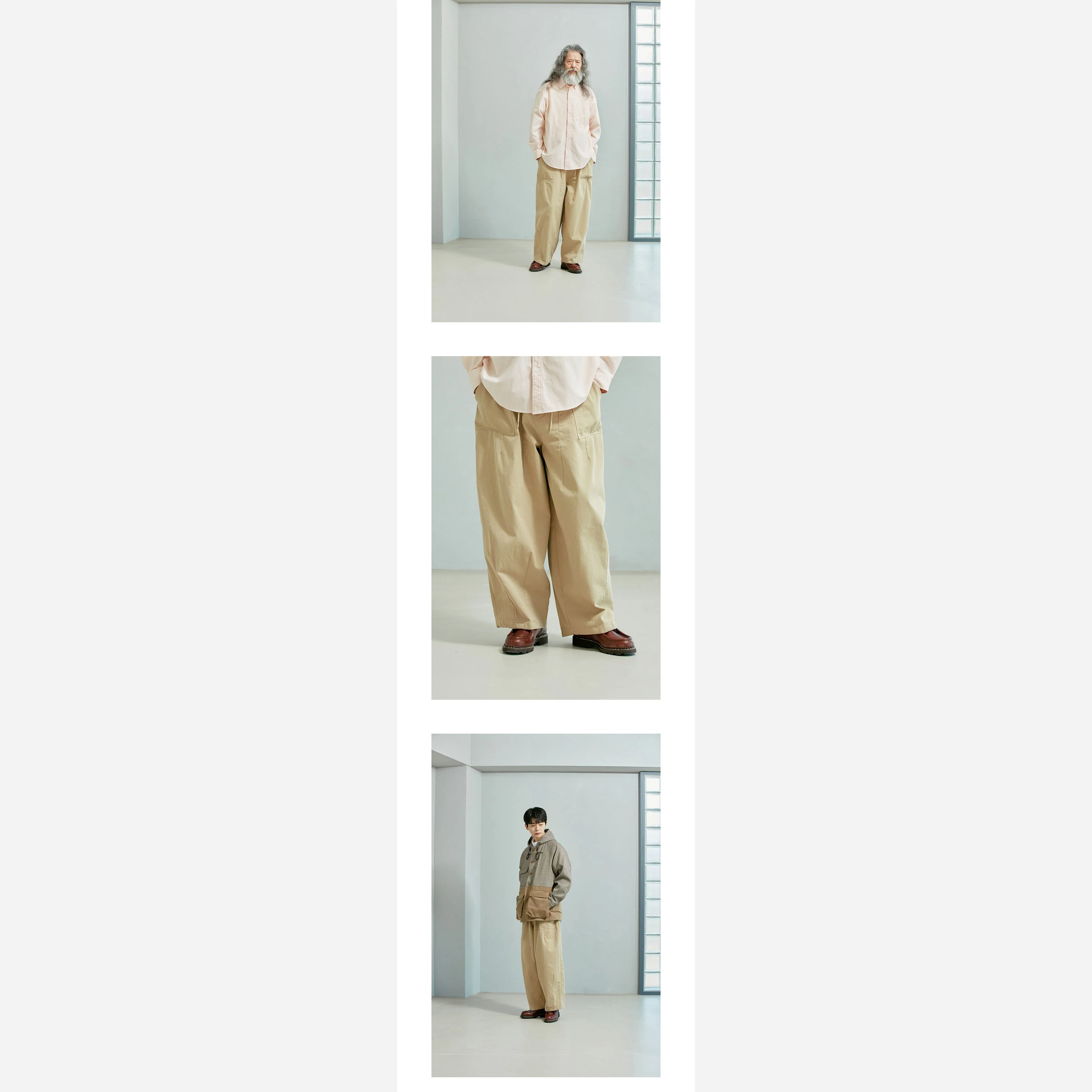 TWILL BALLOON PANTS - BEIGE - Image 3