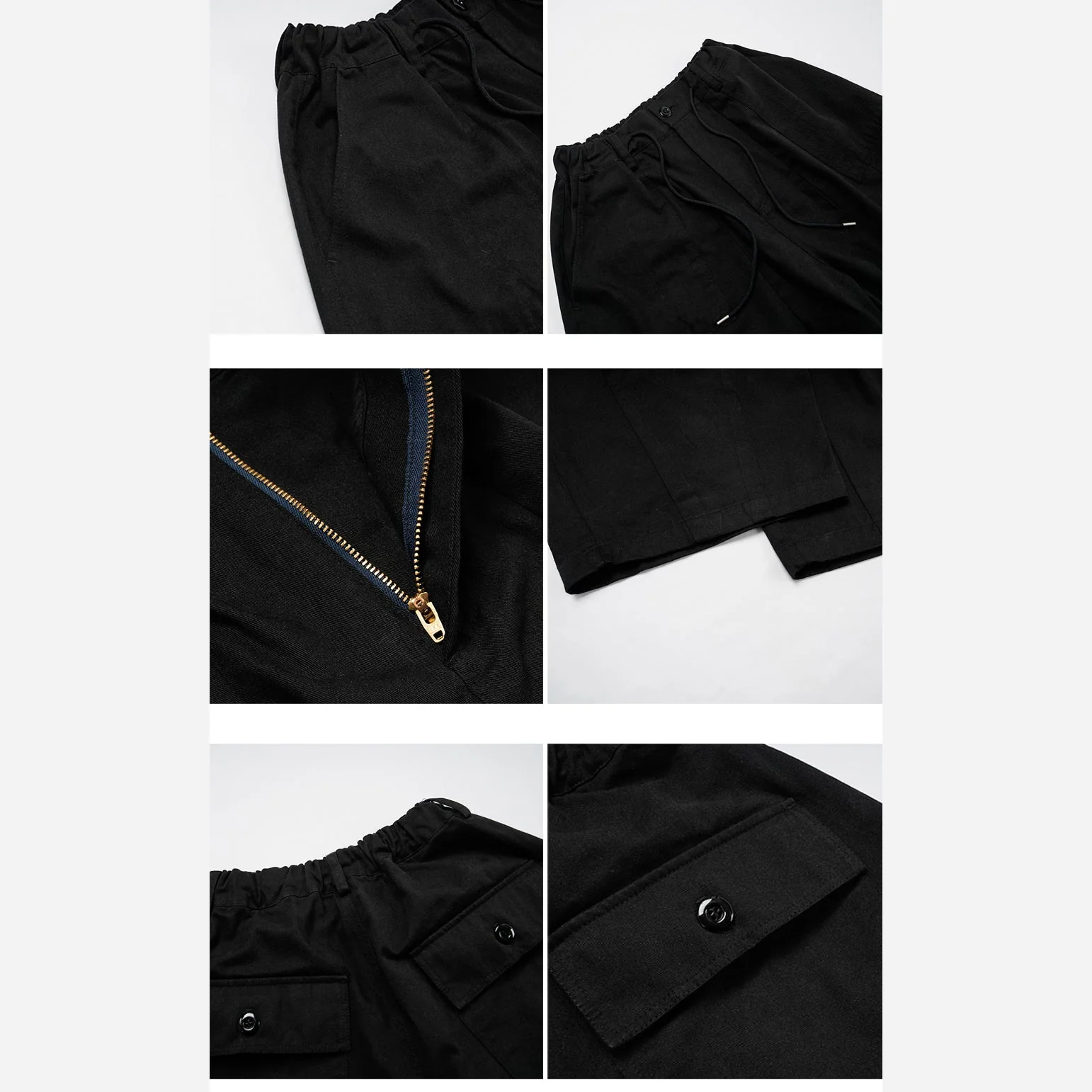 TWILL BALLOON PANTS - BLACK - Image 3