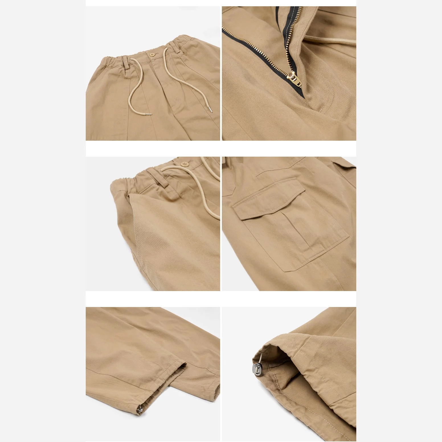 TWILL CARGO BALLOON PANTS - BEIGE - Image 3