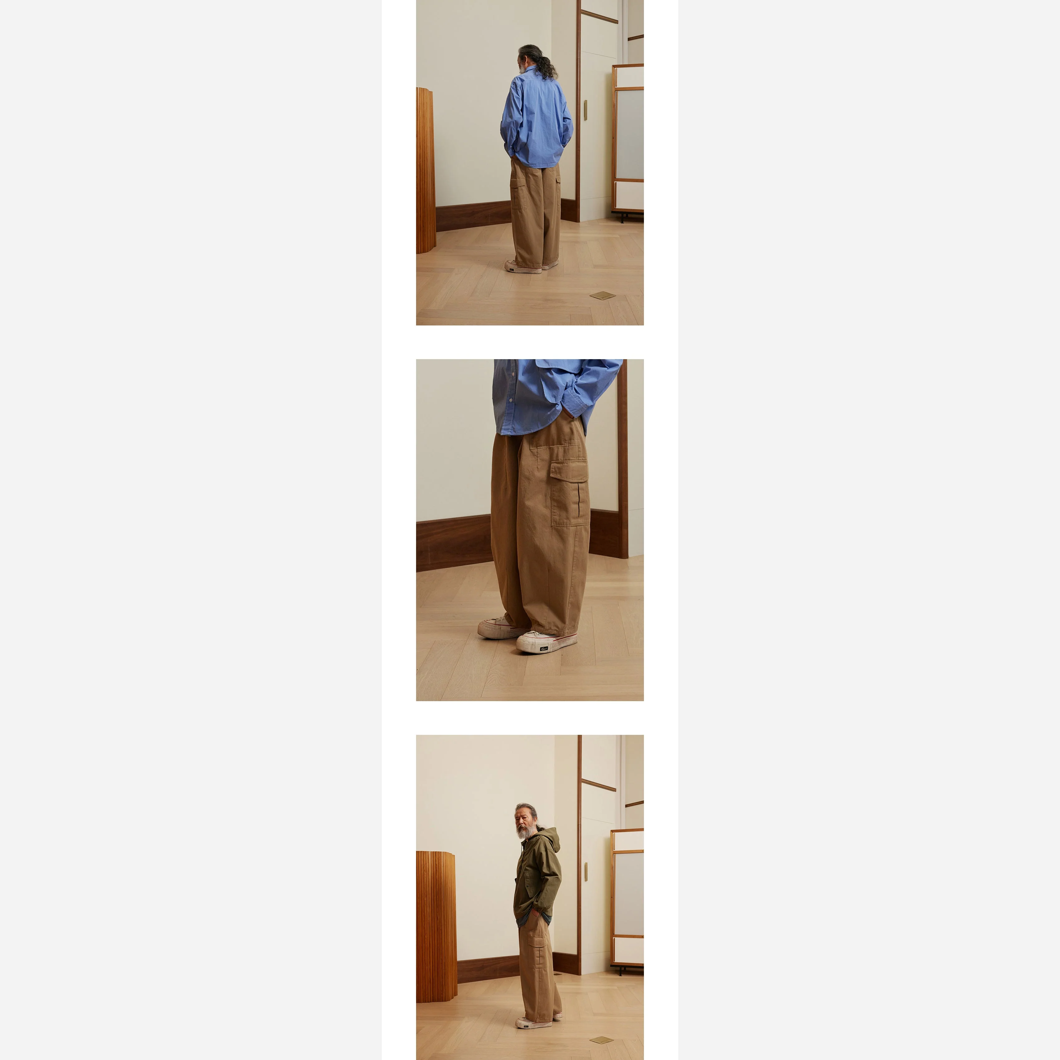 TWILL CARGO BALLOON PANTS - BEIGE - Image 4